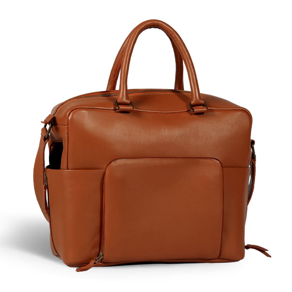 DOLPHIN MESSENGER LEATHER BAG(Tan) - Bethikal - stride