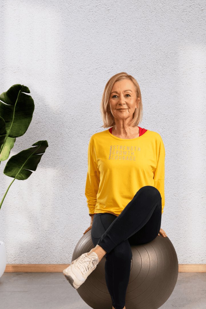 Empowering | Yellow long sleeve activewear top for women - Empowered Clothing - stride