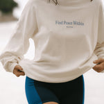 Find Peace Within Crewneck Sweatshirt - Off White/Blue - Pinky & Kamal - stride