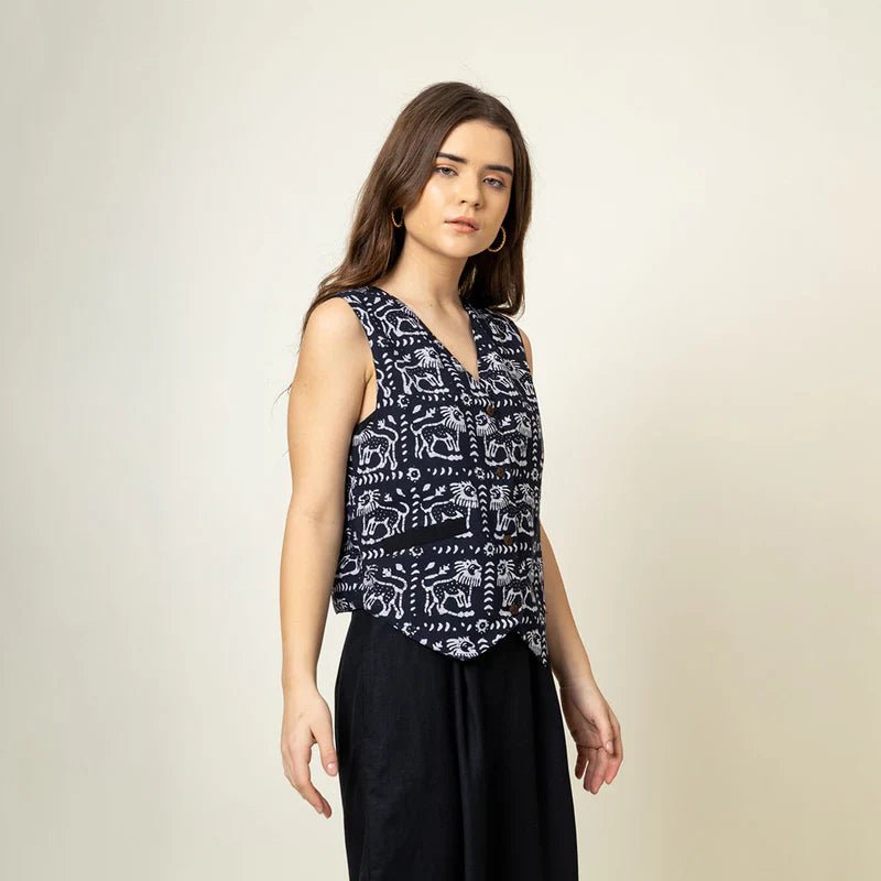 FRANCIS BATIK WAIST COAT - Bethikal - stride