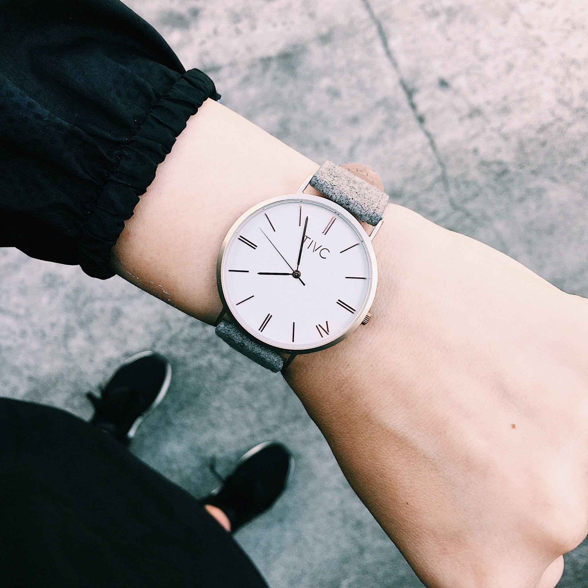 Gold | Grey Vegan Suede Band - Time IV Change - stride