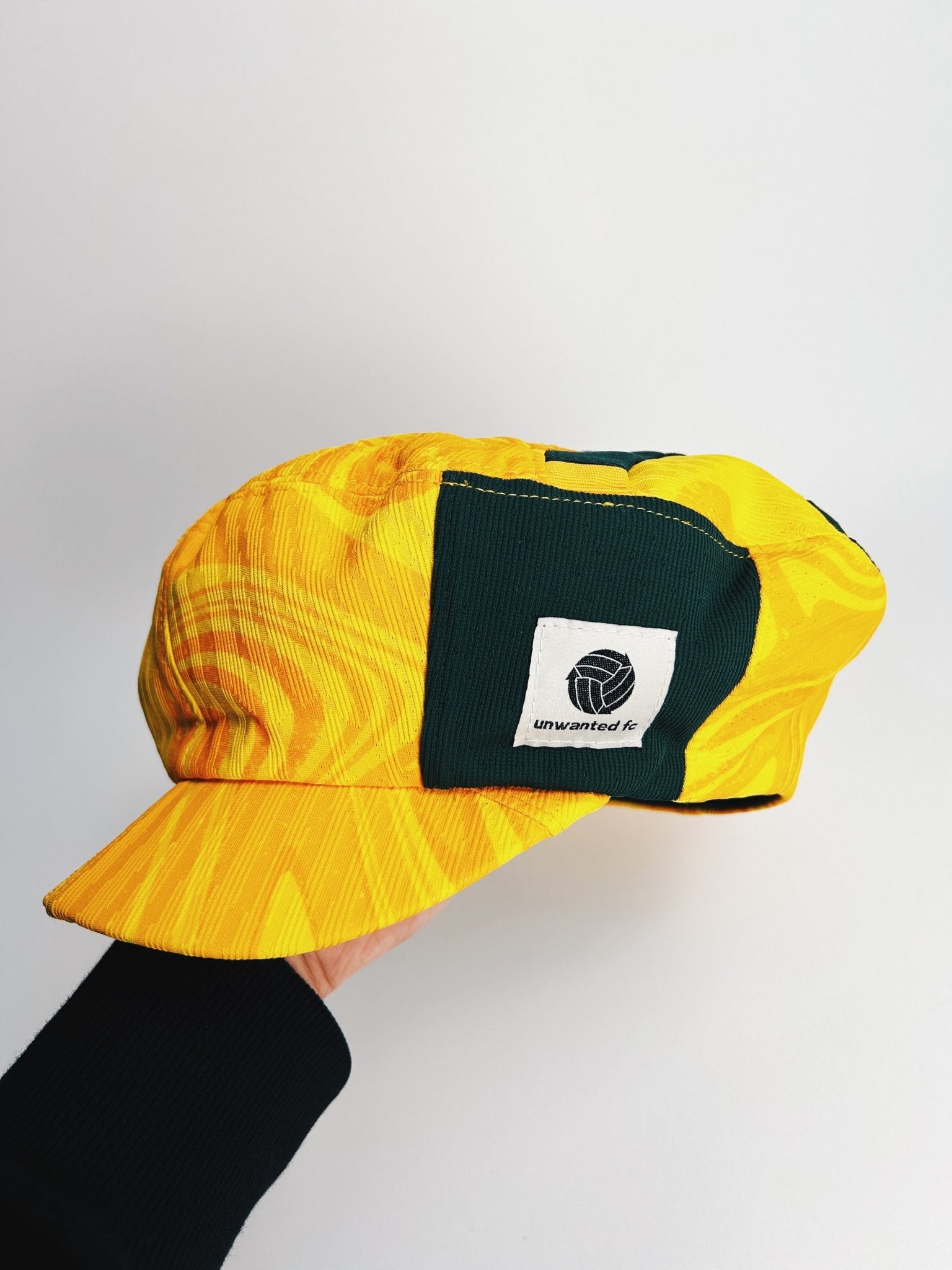 Green & Gold Off - cut Beret (with brim) - Unwanted FC - stride