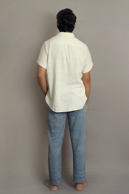 Half sleeved shirt in ivory for Men - Bethikal - stride