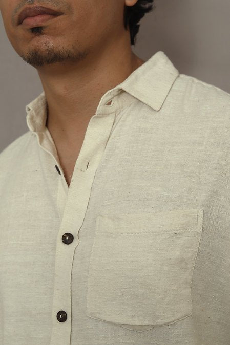 Half sleeved shirt in ivory for Men - Bethikal - stride