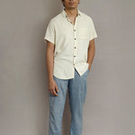 Half sleeved shirt in ivory for Men - Bethikal - stride