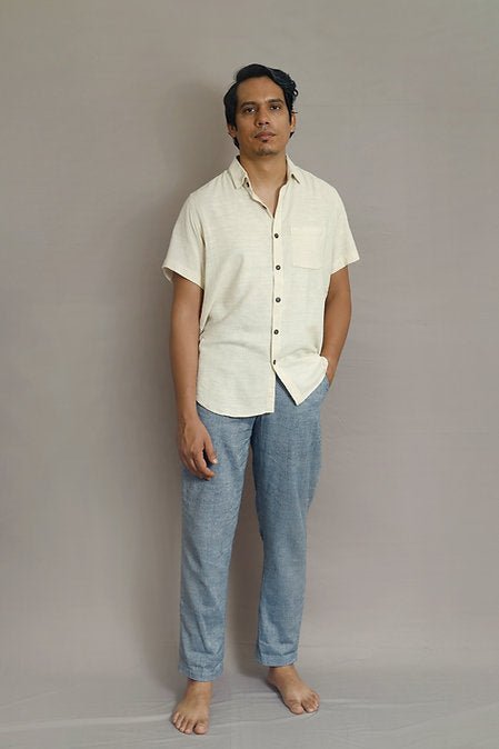 Half sleeved shirt in ivory for Men - Bethikal - stride