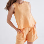 Hazel Linen Top in Apricot-Devina Louise-stride