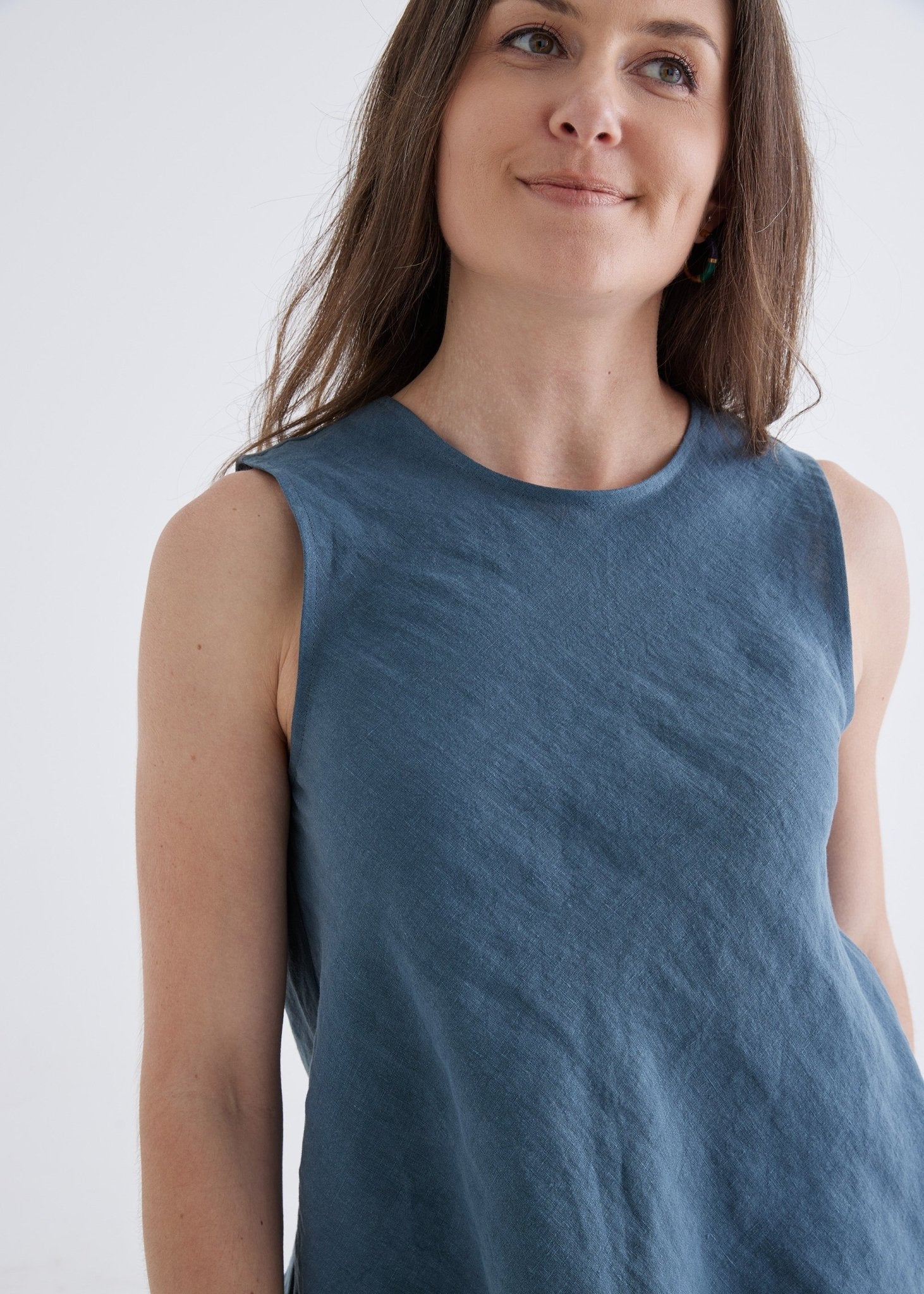 Hazel Linen Top in Deep Teal-Devina Louise-stride