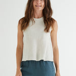 Hazel Linen Top in Natural-Devina Louise-stride