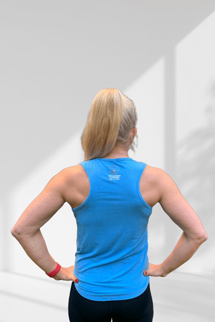 Heard | Pale blue sleeveless activewear top for women - Empowered Clothing - stride