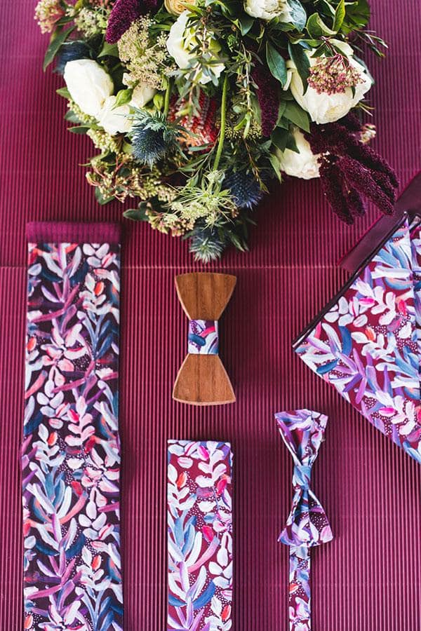 Kids Bow Tie - Protea Burgundy - Peggy & Finn - stride