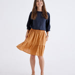 Lara Linen Skirt in Ginger-Devina Louise-stride