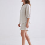 Laura Linen Top in Natural-Devina Louise-stride