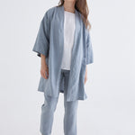 Linen Robe in Dove Blue-Devina Louise-stride