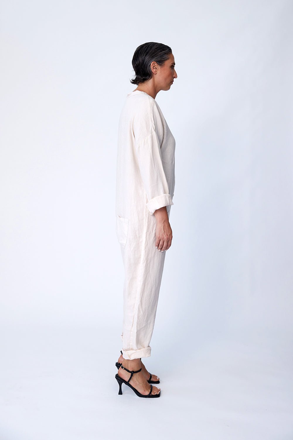 Linen Utility Suit - Bone - Tluxe - stride