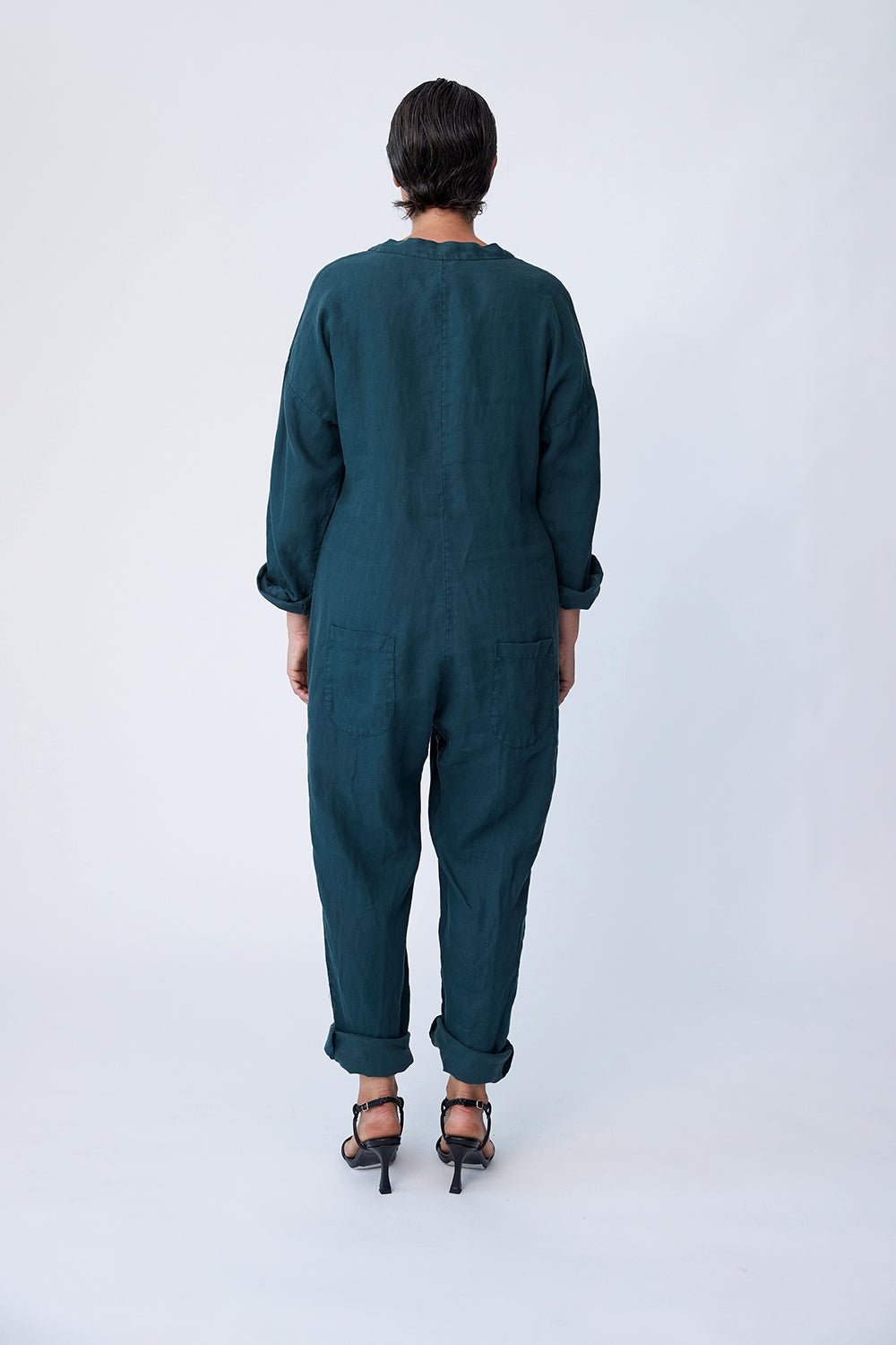 Linen Utility Suit - Deep Forest - Tluxe - stride