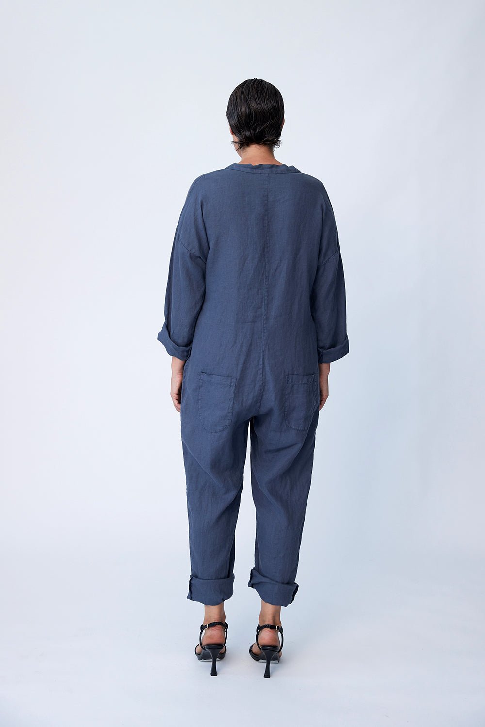 Linen Utility Suit - Indigo - Tluxe - stride