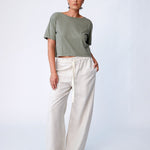 Linen Wide Leg Palazzo Pants - Natural - PRE ORDER - Tluxe - stride