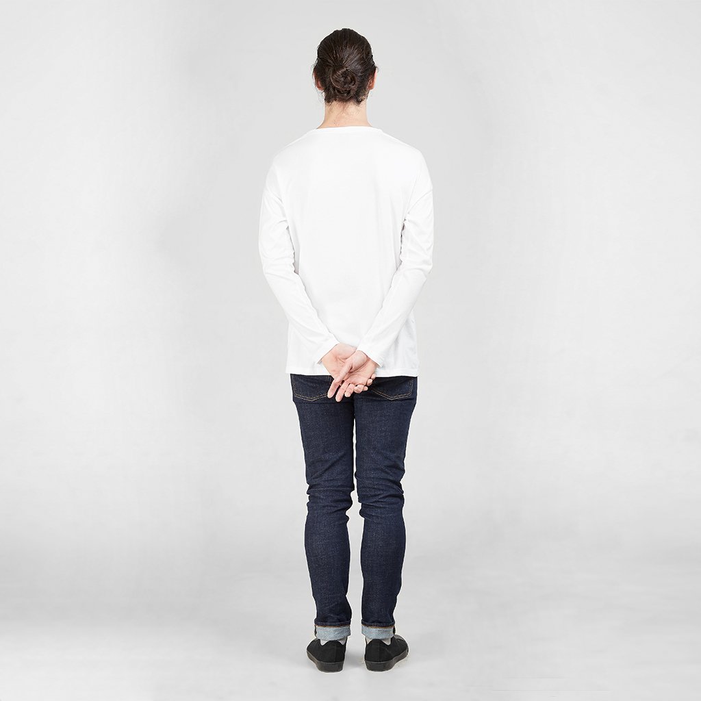 Long Sleeve Pocket T - Shirt | White - Dorsu - stride