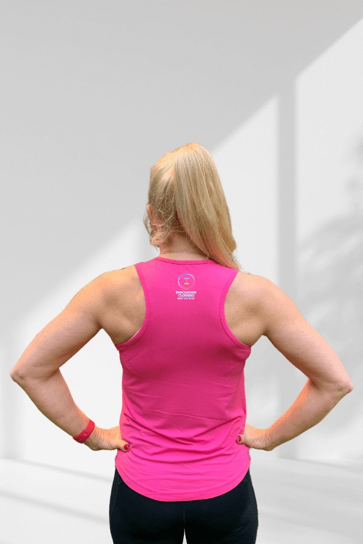 Love | Pink sleeveless activewear top - Empowered Clothing - stride