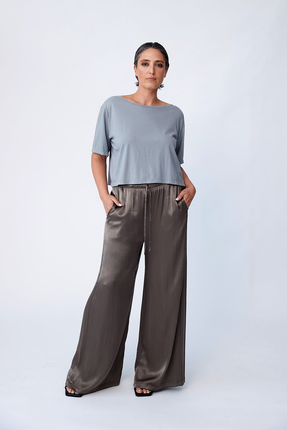 Luxe Pull on Wide Leg Pant - Fawn - Tluxe - stride