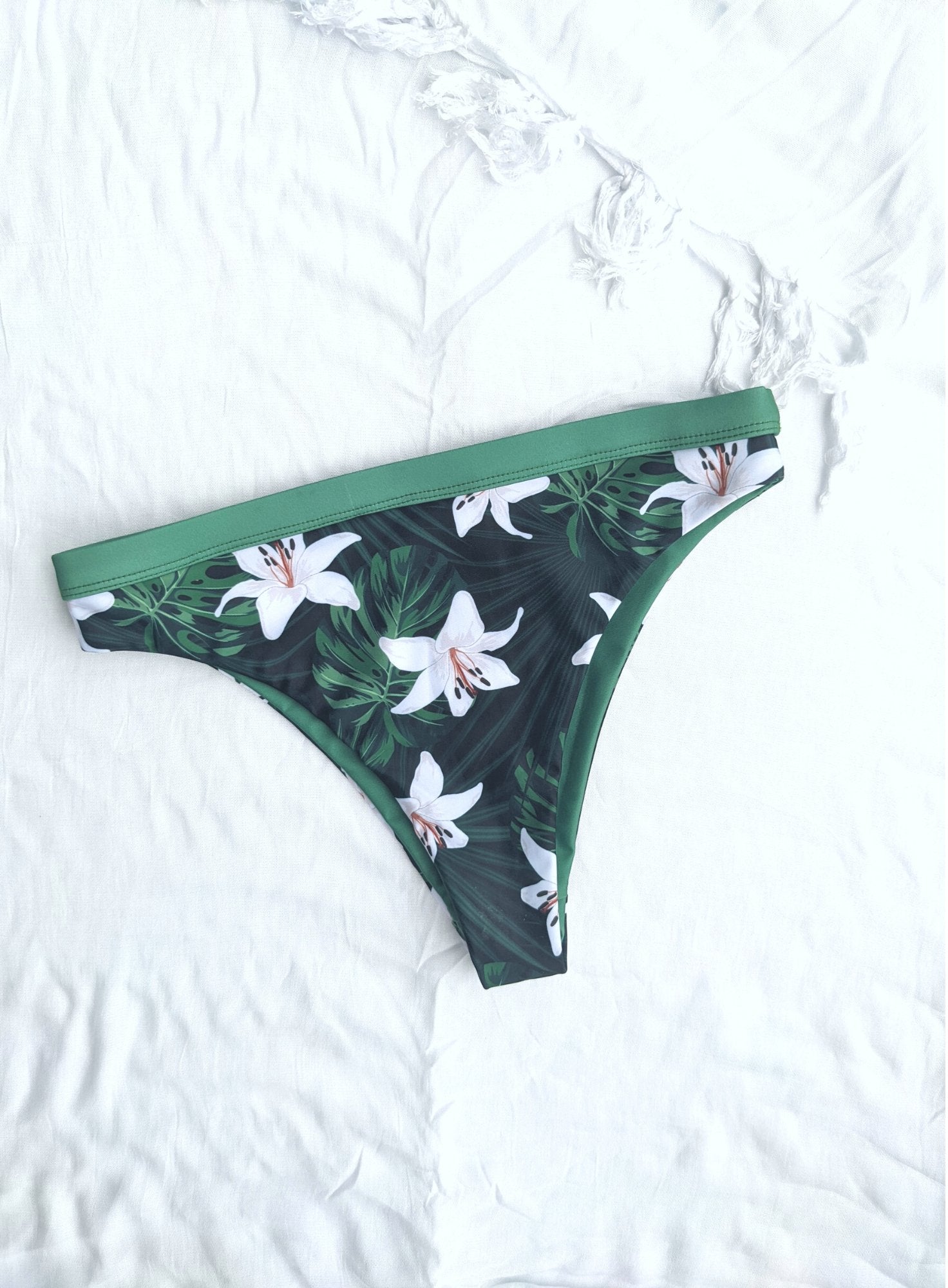 Lyn Reversible Bikini Bottom - Green/Midnight Jungle Print - Yindi & Salt - stride