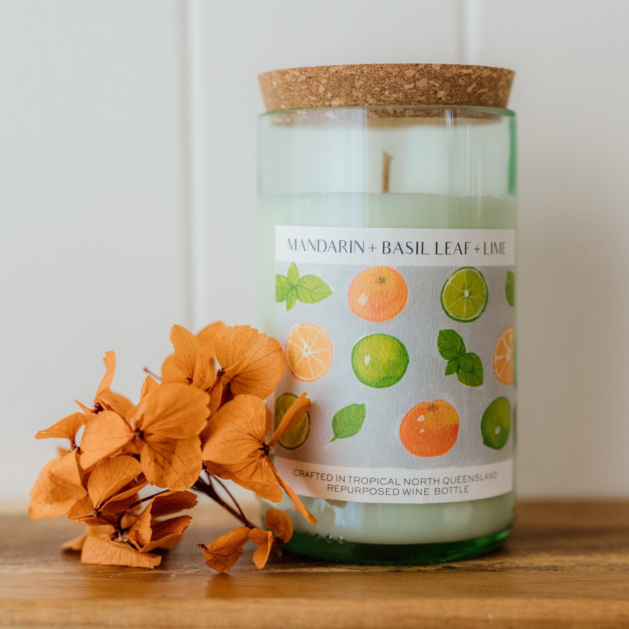 Mandarin + Basil Leaf + Lime - Unwind Candle Co - stride