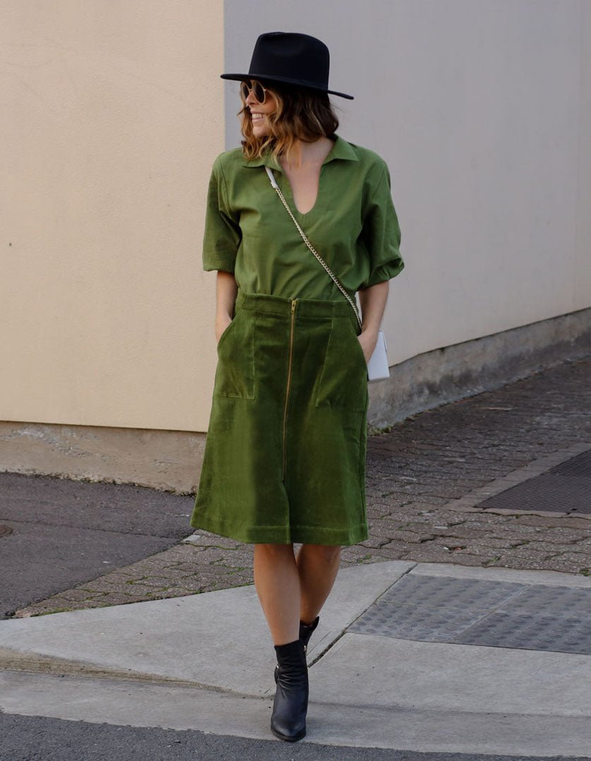 Maya Skirt - Moss Green - Devoi - stride