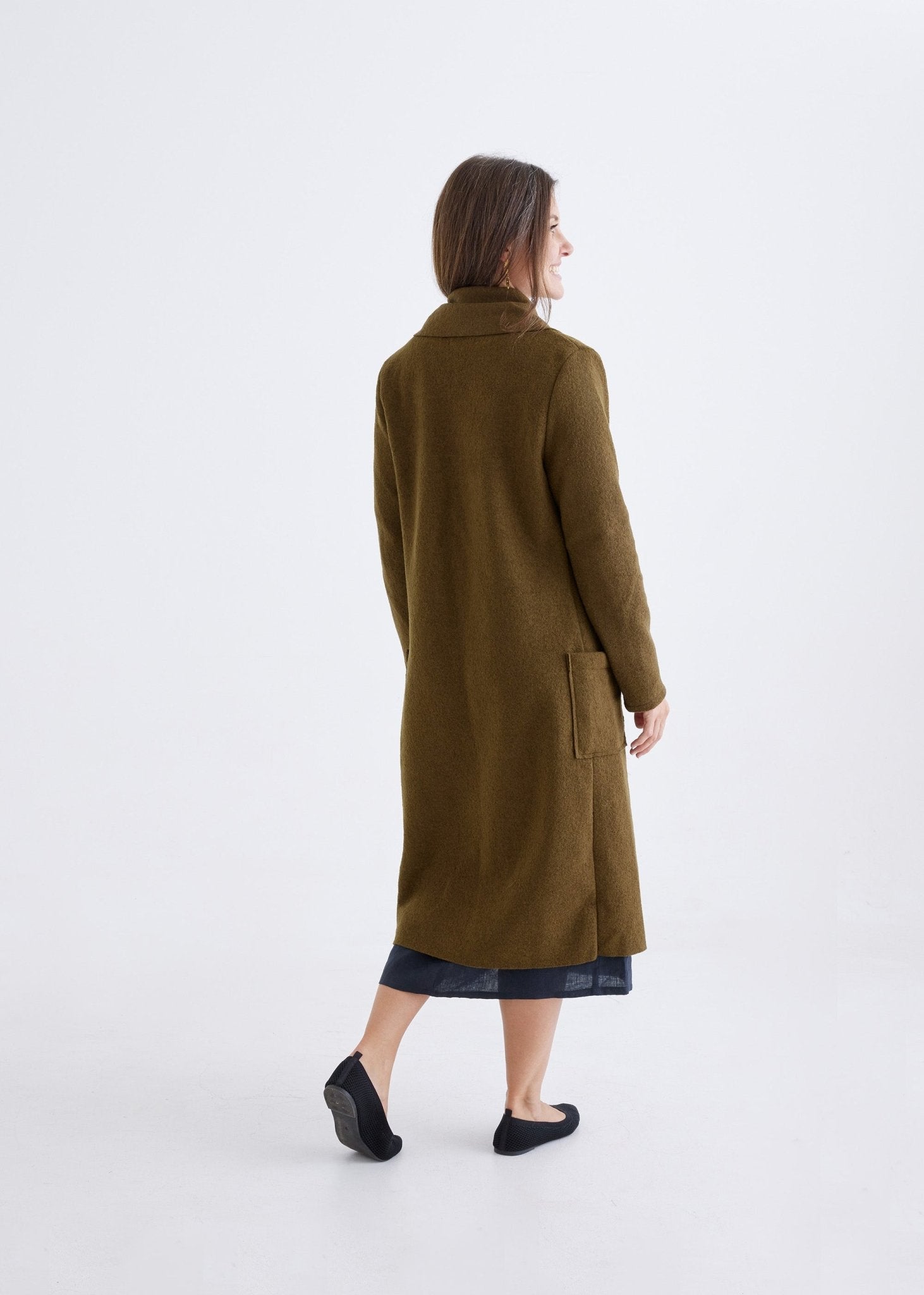 Merino Coat in Oregano-Devina Louise-stride