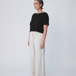 Organic Cotton Boxy Crop Tee - Black - Tluxe - stride