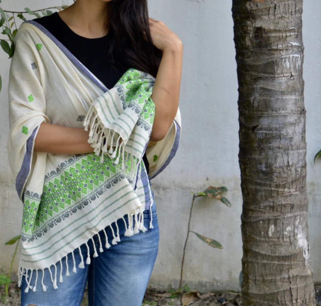 Over The Green Hills Peace Silk Scarf - Bethikal - stride