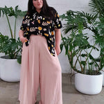 Palazzo Wide Leg Pants // Pink Linen - Hope & Harvest - stride