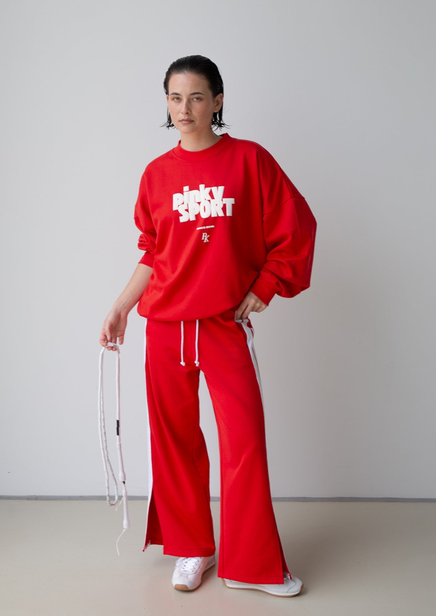 PK x ICONIC - Wide Leg Trackpant - Red - Pinky & Kamal - stride