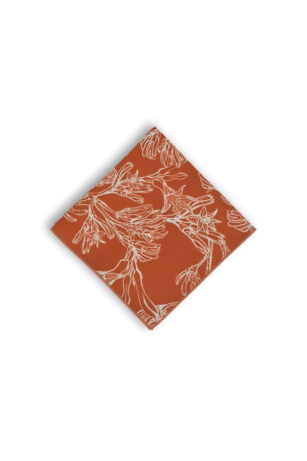 Pocket Square - Kangaroo Paw Burnt Orange - Peggy & Finn - stride