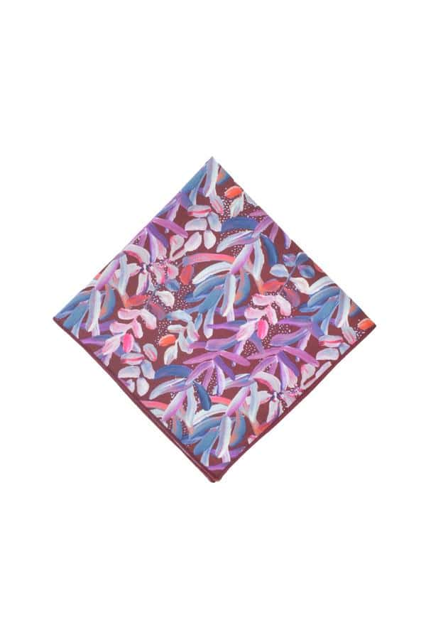 Pocket Square - Protea Burgundy - Peggy & Finn - stride