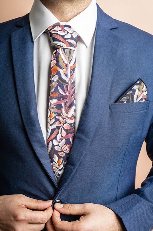 Pocket Square - Protea Navy - Peggy & Finn - stride