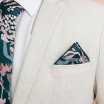 Pocket Square - Teal Blooms - Peggy & Finn - stride