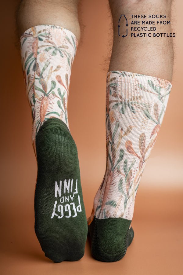 Recycled Socks - Grass Tree Nude - Peggy & Finn - stride