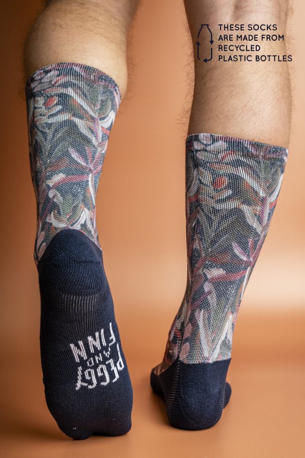 Recycled Socks - Protea Navy - Peggy & Finn - stride