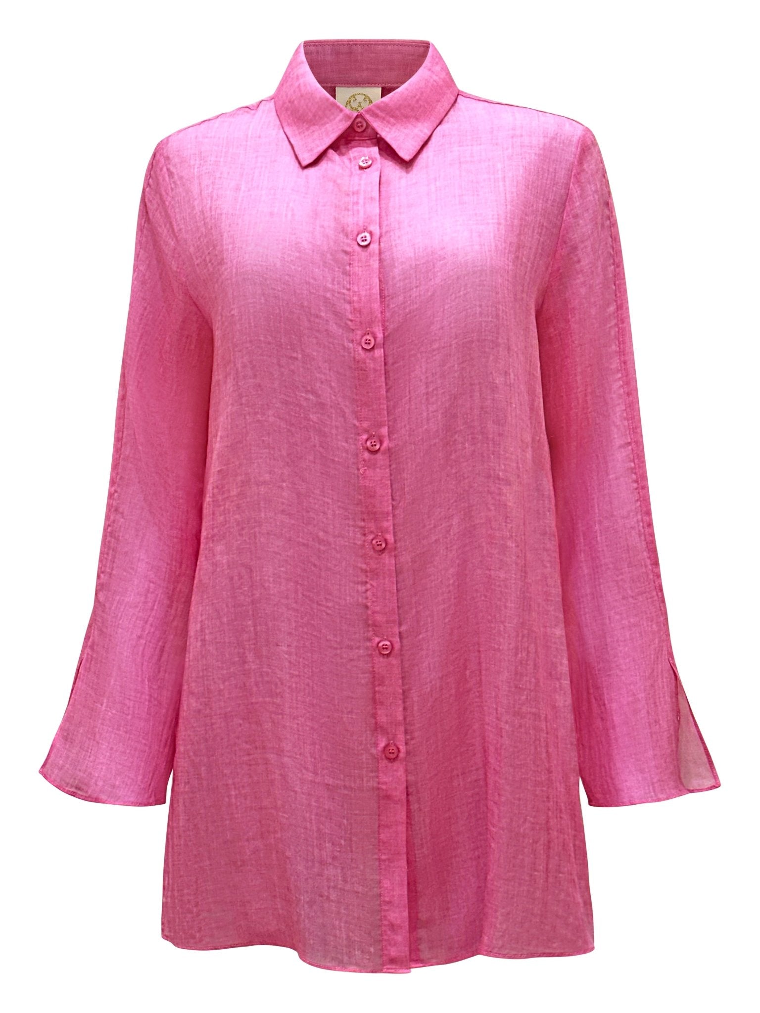 "Rosa" Pink Linen Shirt - Why Mary - stride