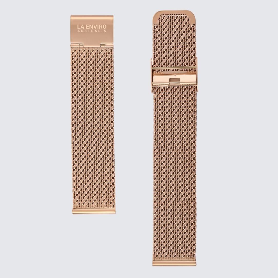 Rose Gold Mesh Watch Strap | 20MM - La Enviro - stride