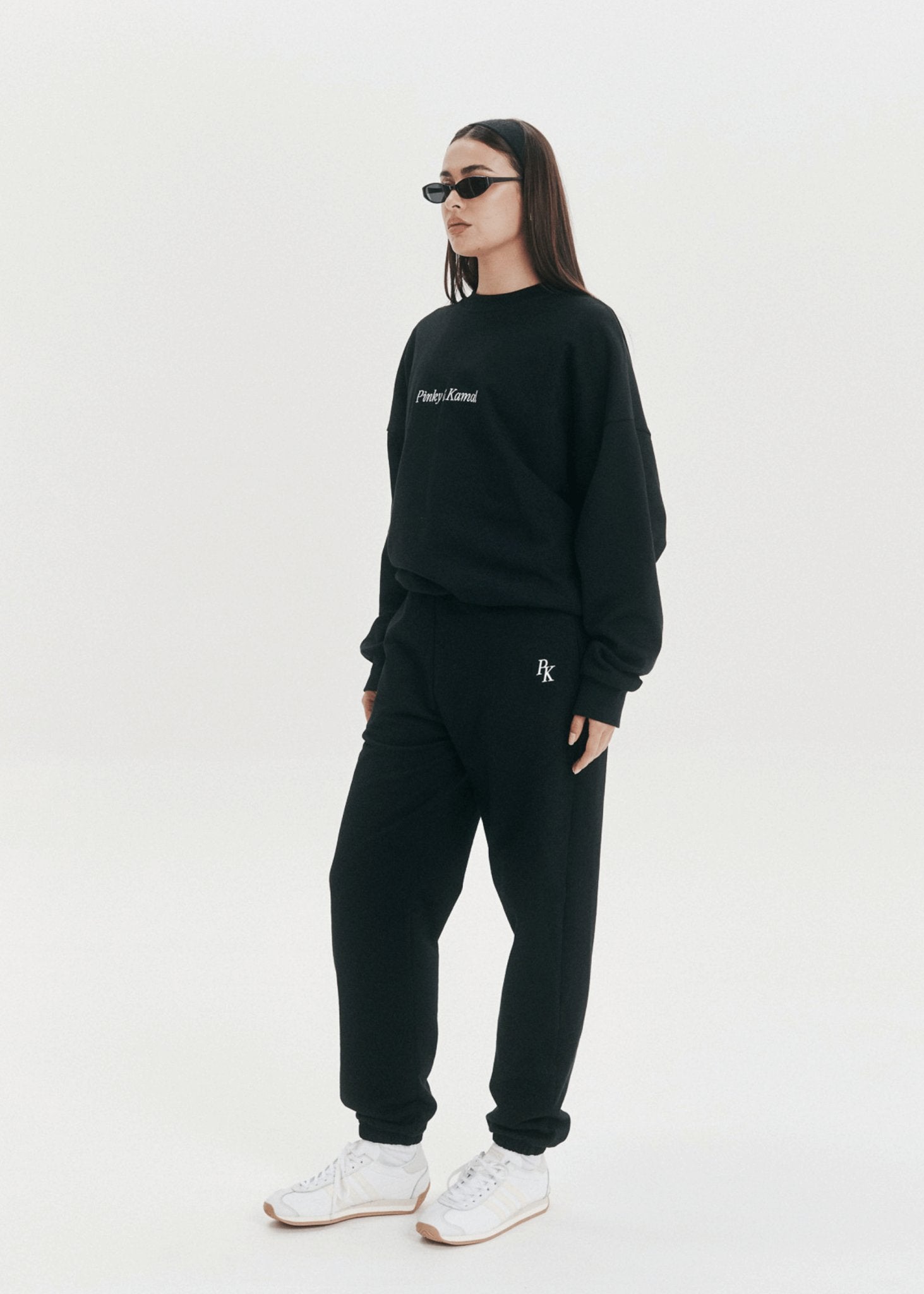 Slouchy Trackpant Pant - Black - Pinky & Kamal - stride