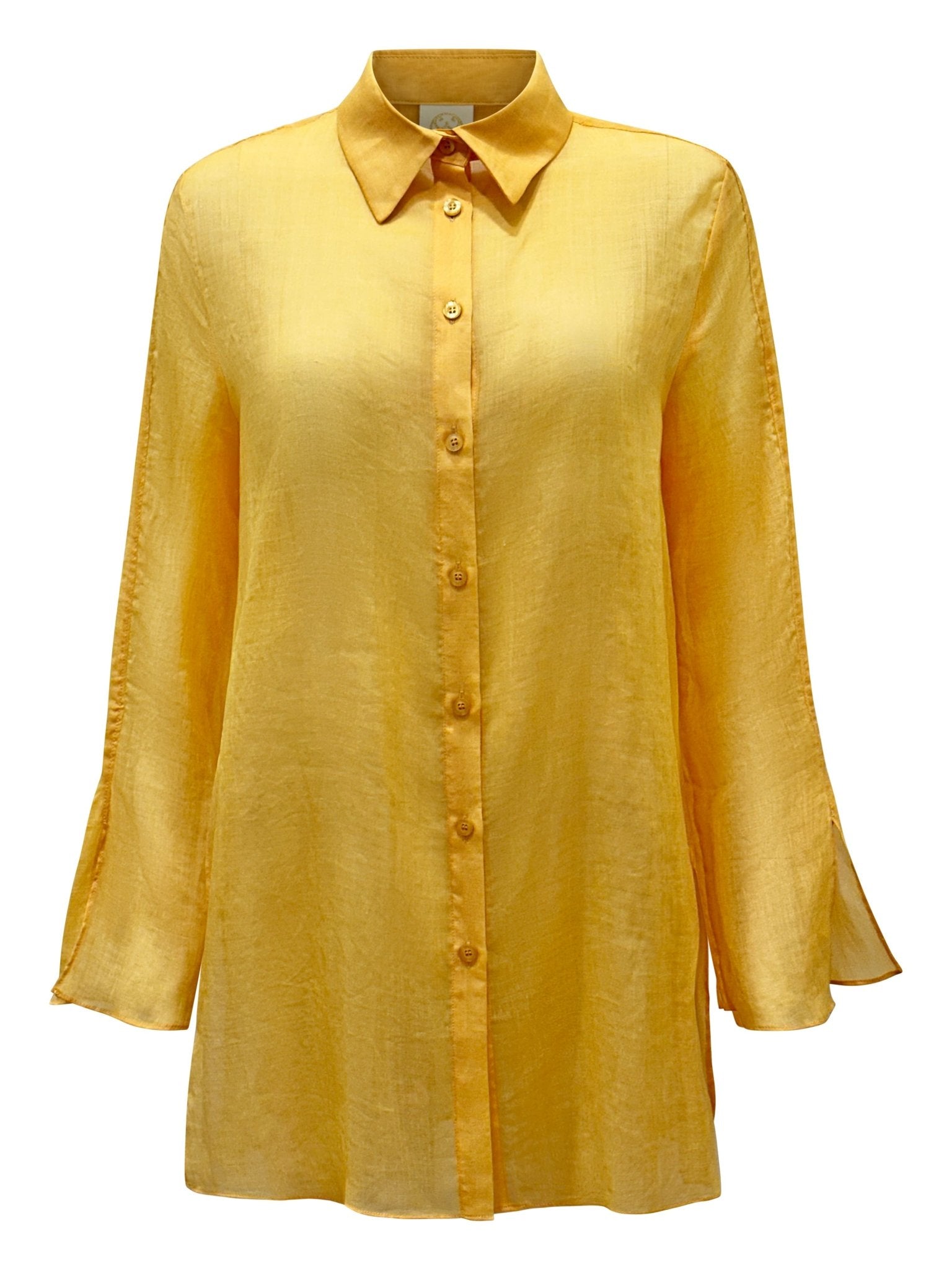 "Soleil" Tuscan Sun Yellow Linen Shirt - Why Mary - stride