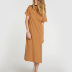 The Boxy Tee Dress | Tobacco Brown - Cloth & Co - stride