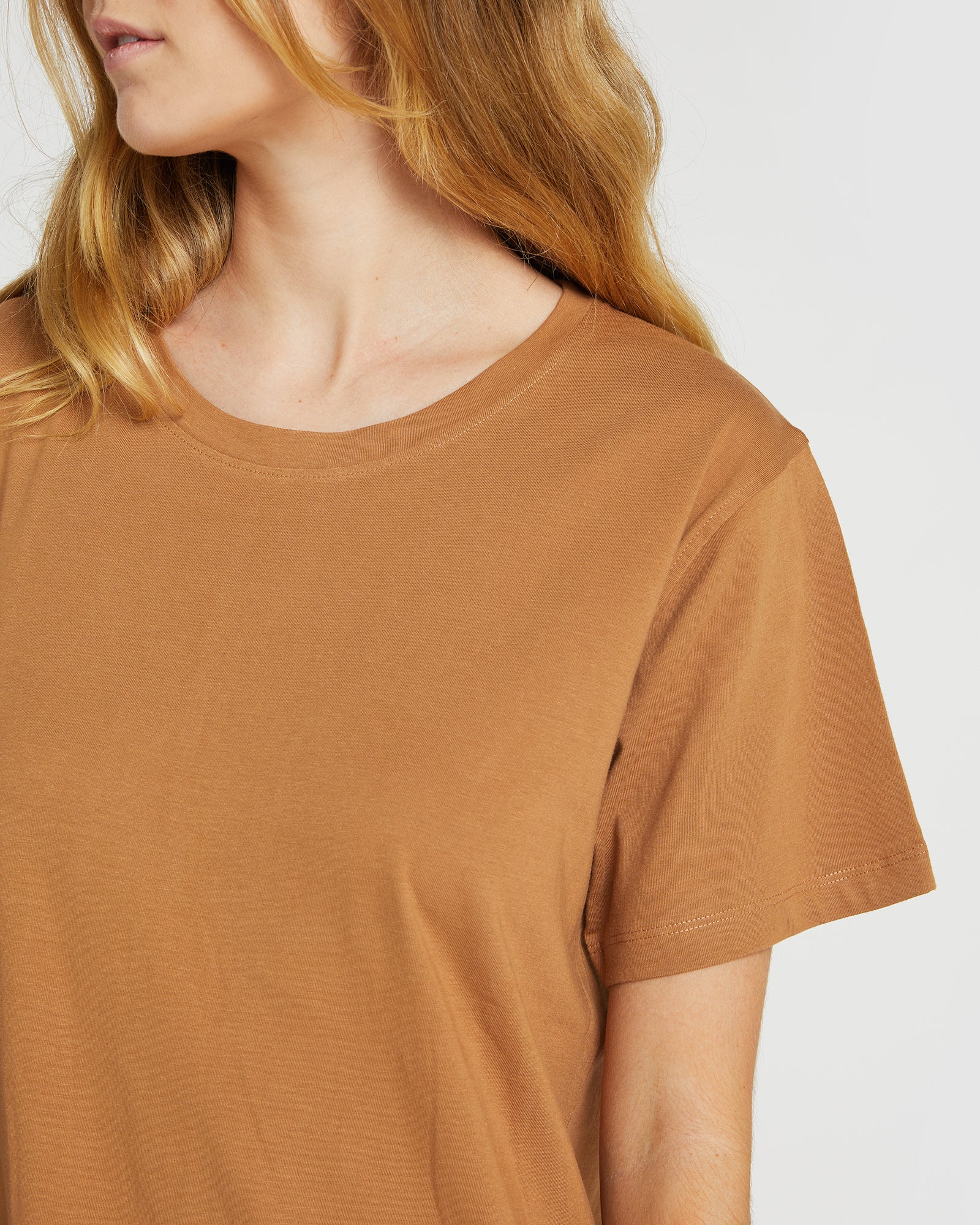 The Boxy Tee Dress | Tobacco Brown - Cloth & Co - stride