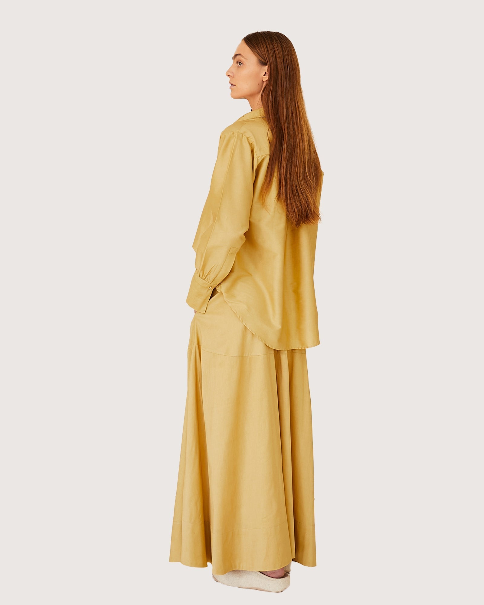 The Chanderi Skirt | Wheat - Cloth & Co - stride