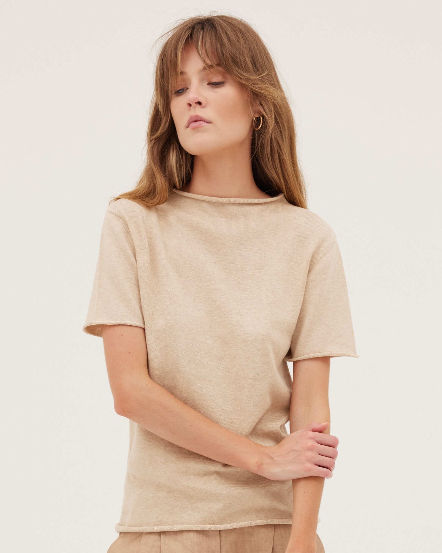 The Funnel Neck Tee | Barley - Cloth & Co - stride