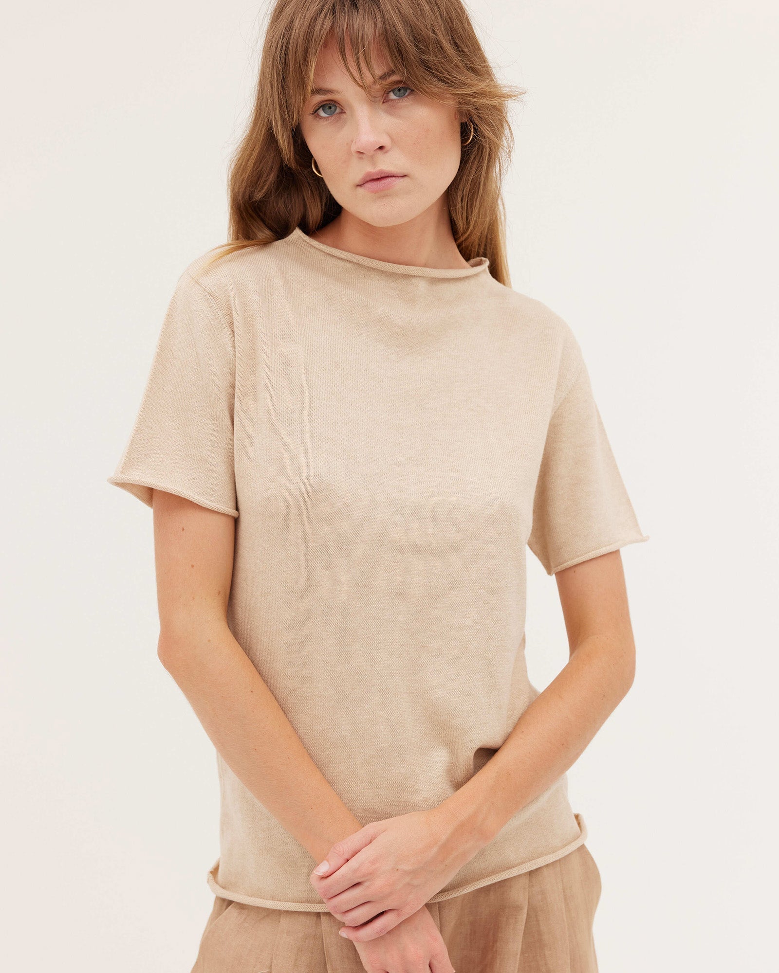 The Funnel Neck Tee | Barley - Cloth & Co - stride