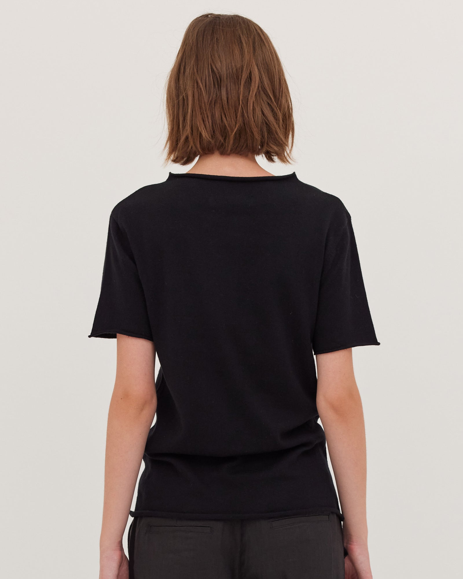 The Funnel Neck Tee | Black - Cloth & Co - stride