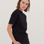 The Funnel Neck Tee | Black - Cloth & Co - stride